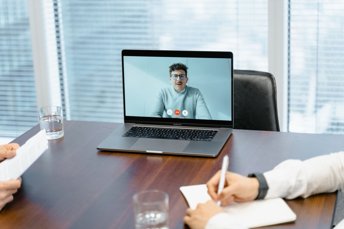 Adult learner on a video call lesson